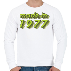PRINTFASHION made-in-1977-green-grey - Férfi pulóver - Fehér