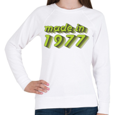 PRINTFASHION made-in-1977-green-grey - Női pulóver - Fehér női pulóver, kardigán