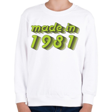 PRINTFASHION made-in-1981-green-grey - Gyerek pulóver - Fehér gyerek pulóver, kardigán