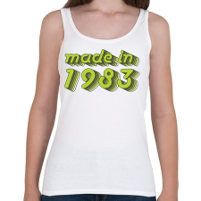 PRINTFASHION made-in-1983-green-grey - Női atléta - Fehér női trikó