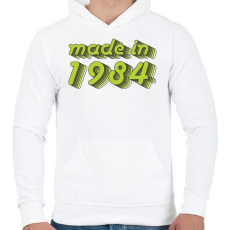 PRINTFASHION made-in-1984-green-grey - Férfi kapucnis pulóver - Fehér
