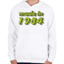 PRINTFASHION made-in-1984-green-grey - Gyerek kapucnis pulóver - Fehér gyerek pulóver, kardigán