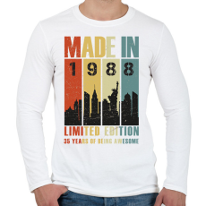 PRINTFASHION Made in 1988 - Férfi hosszú ujjú póló - Fehér