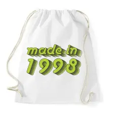 PRINTFASHION made-in-1998-green-grey - Sportzsák, Tornazsák - Fehér tornazsák