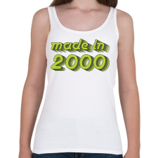 PRINTFASHION made-in-2000-green-grey - Női atléta - Fehér női trikó