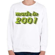 PRINTFASHION made-in-2001-green-grey - Gyerek pulóver - Fehér gyerek pulóver, kardigán