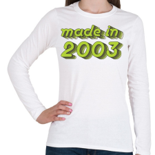 PRINTFASHION made-in-2003-green-grey - Női hosszú ujjú póló - Fehér női póló
