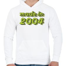 PRINTFASHION made-in-2004-green-grey - Férfi kapucnis pulóver - Fehér férfi pulóver, kardigán