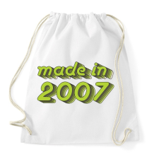 PRINTFASHION made-in-2007-green-grey - Sportzsák, Tornazsák - Fehér tornazsák