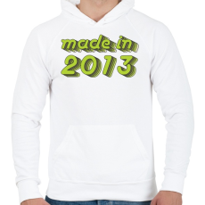 PRINTFASHION made-in-2013-green-grey - Férfi kapucnis pulóver - Fehér