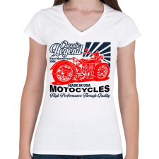 PRINTFASHION Made in USA - Női V-nyakú póló - Fehér női póló