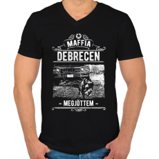 PRINTFASHION Maffia Debrecen - Férfi V-nyakú póló - Fekete