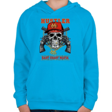 PRINTFASHION Maffia - Gyerek kapucnis pulóver - Azúrkék gyerek pulóver, kardigán