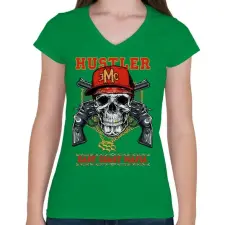 PRINTFASHION Maffia - Női V-nyakú póló - Zöld női póló