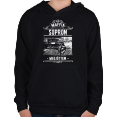 PRINTFASHION Maffia Sopron - Gyerek kapucnis pulóver - Fekete