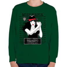 PRINTFASHION Maffialány - Gyerek pulóver - Sötétzöld