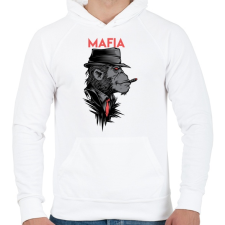 PRINTFASHION MAFIA - Férfi kapucnis pulóver - Fehér férfi pulóver, kardigán