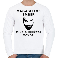 PRINTFASHION MAGABIZTOS EMBER - Férfi pulóver - Fehér