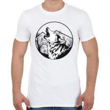 PRINTFASHION Magányos farkas - Férfi póló - Fehér férfi póló