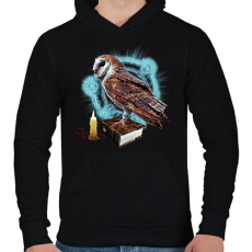 PRINTFASHION magic owl - Férfi kapucnis pulóver - Fekete