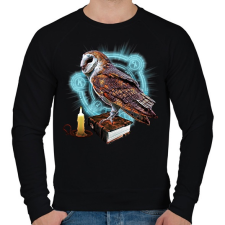 PRINTFASHION magic owl - Férfi pulóver - Fekete férfi pulóver, kardigán