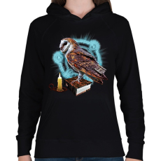 PRINTFASHION magic owl - Női kapucnis pulóver - Fekete