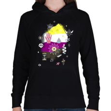 PRINTFASHION Mágikus nembináris - Női kapucnis pulóver - Fekete