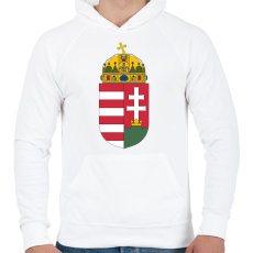 PRINTFASHION Magyar címer - Férfi kapucnis pulóver - Fehér