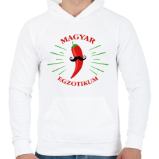 PRINTFASHION Magyar egzotikum - Férfi kapucnis pulóver - Fehér