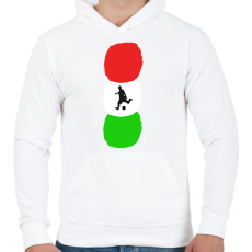 PRINTFASHION Magyar foci - Férfi kapucnis pulóver - Fehér