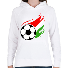 PRINTFASHION Magyar foci - Női kapucnis pulóver - Fehér női pulóver, kardigán