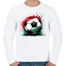 PRINTFASHION Magyar focilabda - Férfi pulóver - Fehér