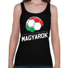 PRINTFASHION Magyar focis ajándék focis póló - Női atléta - Fekete