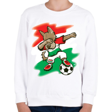PRINTFASHION Magyar focis póló - Dabelő kutyával - Gyerek pulóver - Fehér gyerek pulóver, kardigán