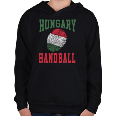 PRINTFASHION Magyar Kézilabdás Ujjlenyomat - Gyerek kapucnis pulóver - Fekete