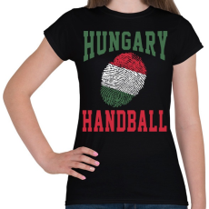 PRINTFASHION Magyar Kézilabdás Ujjlenyomat - Női póló - Fekete