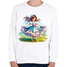 PRINTFASHION Magyar lány népviseletben - Gyerek pulóver - Fehér