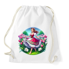 PRINTFASHION Magyar lány tavaszi virágok közt - Sportzsák, Tornazsák - Fehér tornazsák