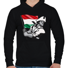 PRINTFASHION Magyar Patrióta  - Férfi kapucnis pulóver - Fekete férfi pulóver, kardigán