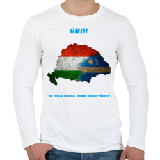 PRINTFASHION magyar székely mintázat névre szóló  - Férfi hosszú ujjú póló - Fehér