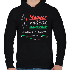 PRINTFASHION Magyar vagyok - Férfi kapucnis pulóver - Fekete férfi pulóver, kardigán