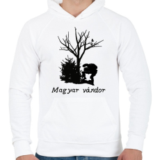 PRINTFASHION magyar vándor - Férfi kapucnis pulóver - Fehér