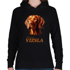 PRINTFASHION Magyar Vizsla - Női kapucnis pulóver - Fekete női pulóver, kardigán