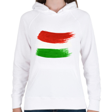 PRINTFASHION Magyar zászló - Női kapucnis pulóver - Fehér női pulóver, kardigán