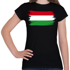 PRINTFASHION Magyar zászló - Női póló - Fekete
