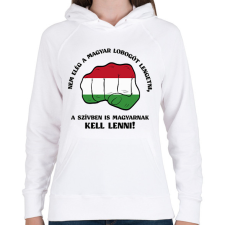 PRINTFASHION Magyarnak kell lenni! - Női kapucnis pulóver - Fehér női pulóver, kardigán