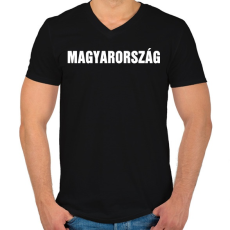 PRINTFASHION MAGYARORSZÁG - Férfi V-nyakú póló - Fekete