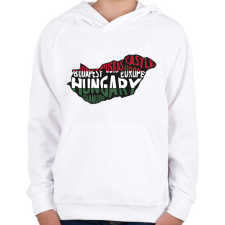 PRINTFASHION Magyarország szavak póló - Gyerek kapucnis pulóver - Fehér gyerek pulóver, kardigán