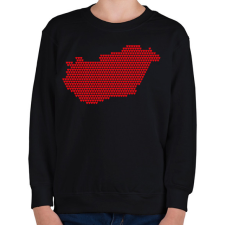 PRINTFASHION Magyarország szívekkel - Gyerek pulóver - Fekete gyerek pulóver, kardigán