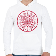 PRINTFASHION Magyaros mandala - Férfi kapucnis pulóver - Fehér